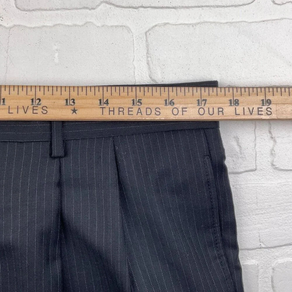 Jos A Bank Suit Men 43L 34Wx30L Black White Gordon‎ Signature Gold Wool Classic